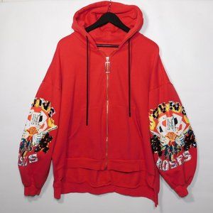 Vintage Rare Guns N Roses Sequin Encrusted Girls Are Pretty Hoodie Sweatshirt XL